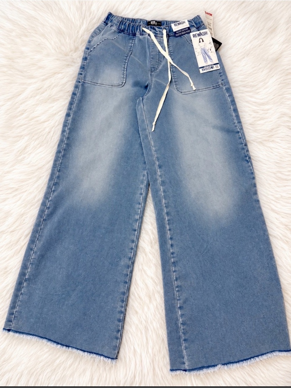 REWASH NWT MED Wide Leg relaxed Drawstring Jeans - Picture 5 of 5